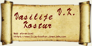 Vasilije Kostur vizit kartica